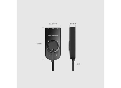 מתאם UGREEN USB-A to 3.5 Headphones + Mic CM129