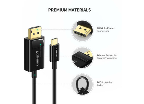 UGREEN USB-C to DP 4K/60Hz 1.5m Black Cable