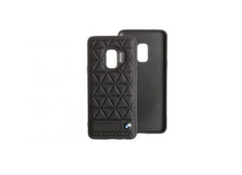 CG Mobile Galaxy S9+ BMW EMBOSSED HEXAGON Real Leather Hard Case - BLACK