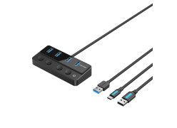 תחנת עגינה Vention USB-A to USB-A x4 | on/off Switches | USB-C HUB