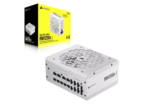 ספק כוח Corsair PSU 1200W RM1200x SHIFT 80+ Gold FullyModular White