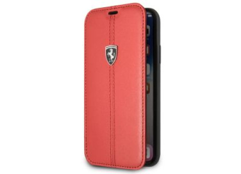 CG Mobile IPhone XS MAX FERRARI HERITAGE Booktype Case W Vertical Contrasted Stripe - Red