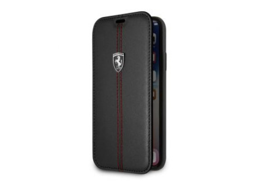 CG Mobile IPhone XS MAX FERRARI HERITAGE Genuine Leather Quilted Booktype Case - Black