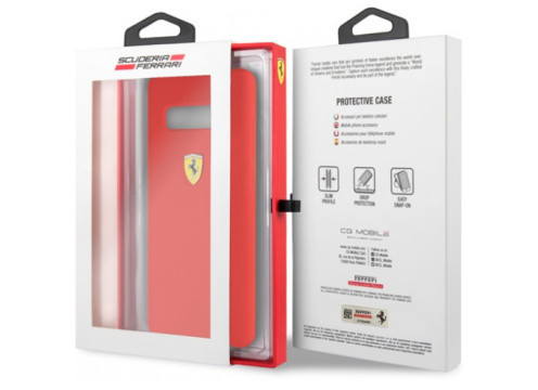 CG Mobile Galaxy S10 Ferrari Silicon Case W Logo Shield - Red