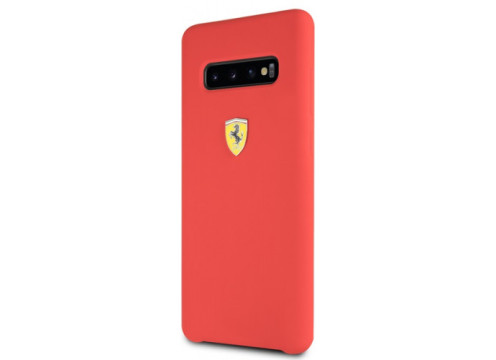 CG Mobile Galaxy S10 Ferrari Silicon Case W Logo Shield - Red