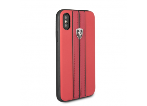 CG Mobile כיסוי קשיח מעור לאייפון X/XS בצבע אדום פרארי רשמי