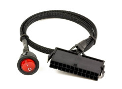 Jump Start ATX 24 Pin On/Off Switch Sleeved Cable