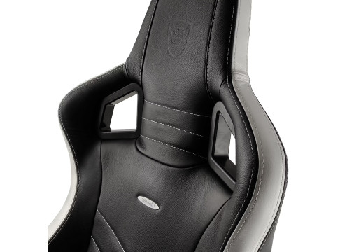 כיסא גיימינג משרדי עור אמיתי Noblechairs EPIC Real Leather שחור/לבן/אדום
