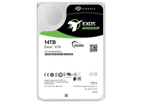 Seagate 14TB 512MB 7200 SATA3 EXOS X18 Enterprise HDD