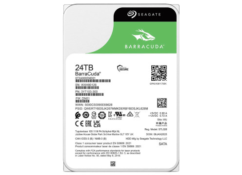 Seagate HDD 24TB 512MB 7200RPM SATA3 BarraCuda