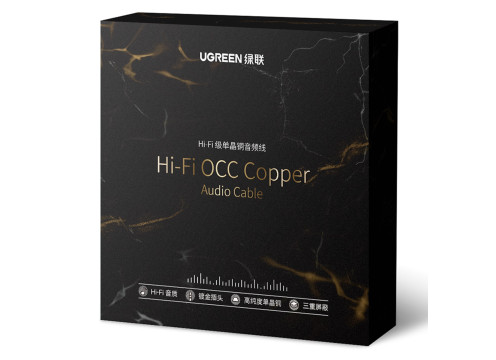 כבל אודיו UGREEN 3.5mm Male to Male Hi-Fi OCC Copper - 2m