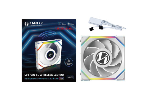 Lian-Li UNI SL Wireless LCD 120mm Reverse White Fan