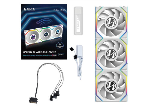 Lian-Li UNI SL Wireless LCD 120mm White 3xFans
