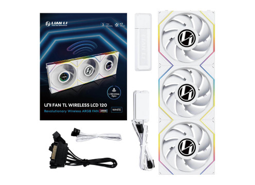 Lian-Li TL120 UNI Wireless LCD 120mm White 3xFans