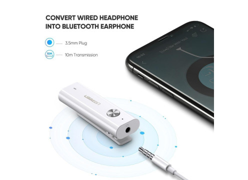 מתאם UGREEN Bluetooth 5.0 aptX To 3.5 mm Audio