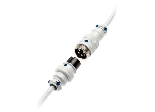 כבל USB-A ל-USB-C מסולסל Ducky Premicord Coiled - צבע לבן Pure White