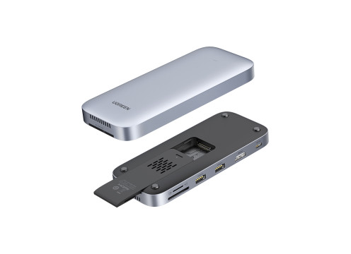 UGREEN USB-C 3.2 Gen2 to HDMI 4K/60Hz | x2 USB-A 3.0 | SD/micro SD | with SSD M.2 (NVMe/SATA) 10Gbps Enclosure Dock