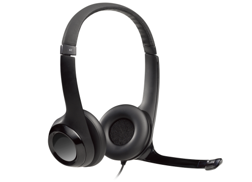 אוזניות קשת חוטיות Logitech H390 USB 2.0 צבע שחור