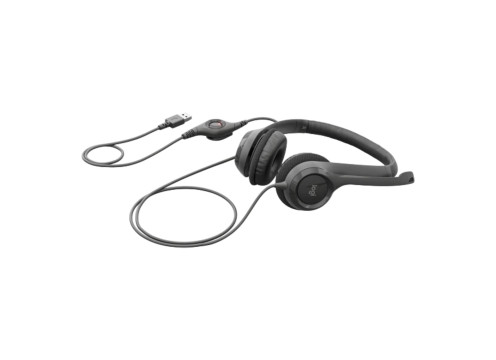 אוזניות קשת חוטיות Logitech H390 USB צבע שחור