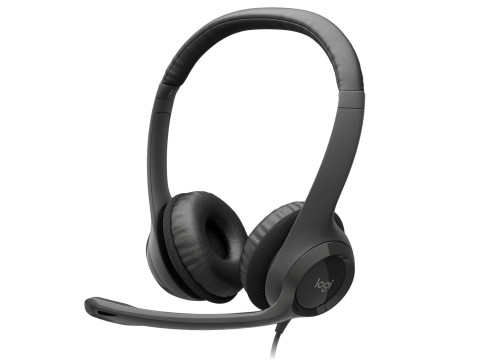 אוזניות קשת חוטיות Logitech H390 USB צבע שחור