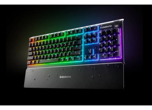 מקלדת גיימרים - מקלדת באנגלית בלבד SteelSeries Apex 3 RGB US