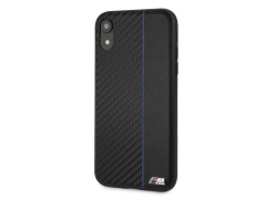 CG Mobile IPhone XR BMW M COLLECTION Carbon PU & Red Stripe Hard Case - Navy
