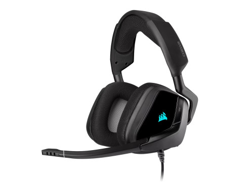אוזניות קשת חוטיות לגיימינג Corsair VOID RGB ELITE USB Premium צבע שחור