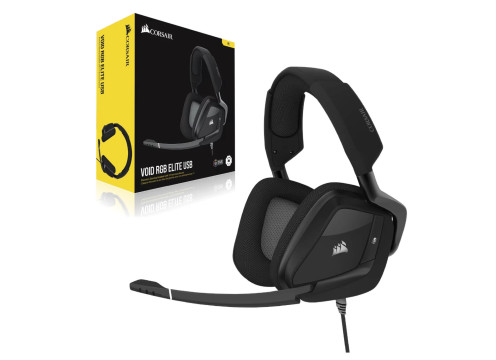 אוזניות קשת חוטיות לגיימינג Corsair VOID RGB ELITE USB Premium צבע שחור
