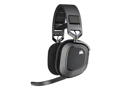 אוזניות קשת אלחוטיות לגיימינג Corsair HS80 RGB WIRELESS Premium צבע שחור