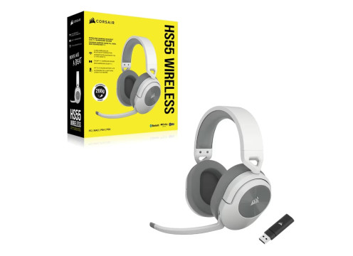 אוזניות קשת אלחוטיות לגיימינג Corsair HS55 WIRELESS צבע לבן