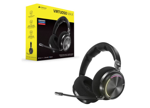 אוזניות קשת אלחוטיות לגיימינג Corsair VIRTUOSO MAX WIRELESS צבע שחור