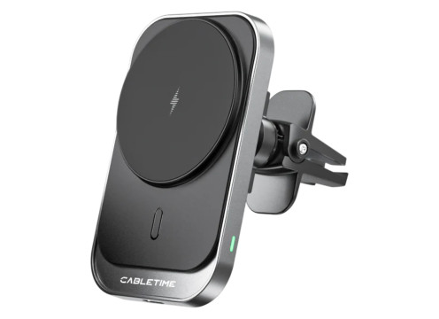 מטען אלחוטי מגנטי לרכב CABLETIME Magsafe 15W