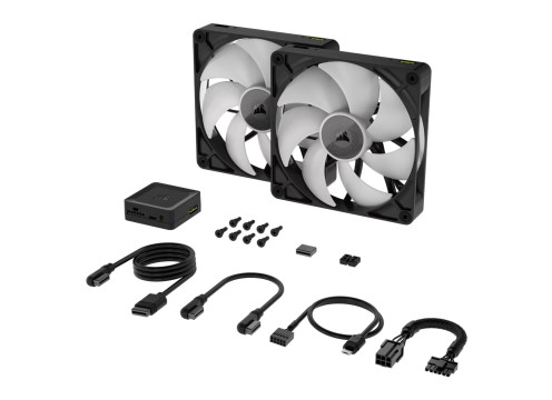 Corsair iCUE LINK RX140 RGB 140mm PWM 2xFans Starter Kit - Black