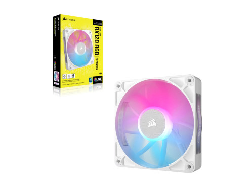 מאוורר למארז Corsair iCUE LINK RX120 RGB 120mm PWM Fan Expansion White
