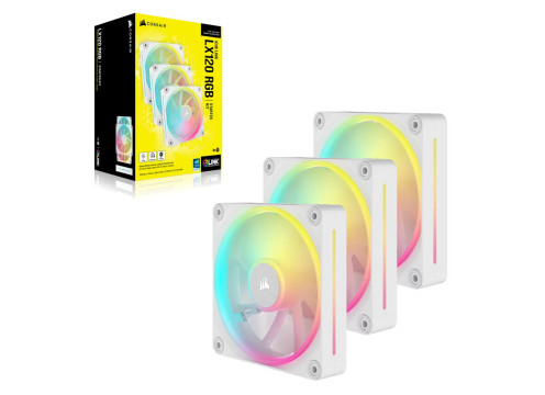 Corsair iCUE LINK LX120 RGB PWM 120mm 3x Fans Starter Kit White