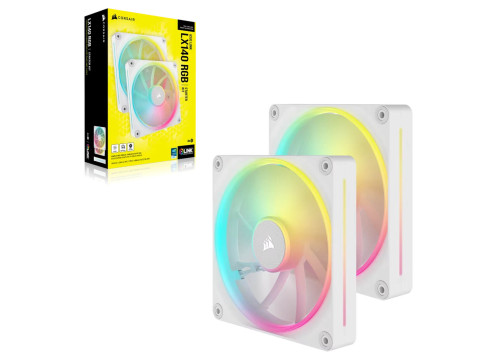 Corsair iCUE LINK LX140 RGB 140mm PWM 2x Fans Starter Kit - White