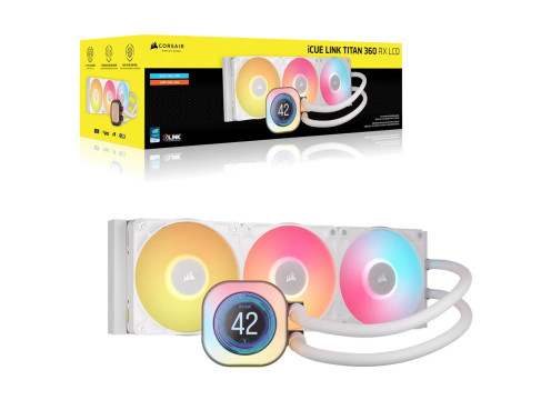 Corsair iCUE LINK TITAN 360 RX LCD AIO Liquid CPU Cooler White