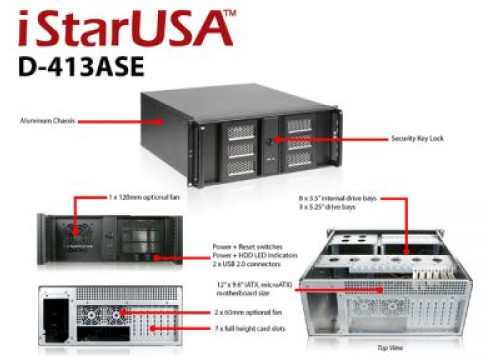מארז תעשייתי 4U מאלומיניום קומפקטי Rackmount