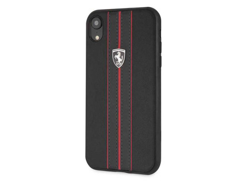 CG Mobile IPhone XR FERRARI PU Leather Hard case OFF TRACK LOGO - Black