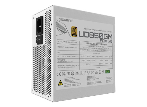 ספק כוח Gigabyte UD850GM PG5W 850W PCIe 5.0 80+ Gold Modular