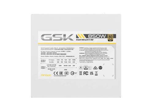 ספק כוח Antec GSK 850W ATX3.1 80+ Gold Full Modular White