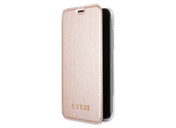 CG Mobile כיסוי ספר מעור לאייפון XR ורוד מוזהב GUESS רשמי