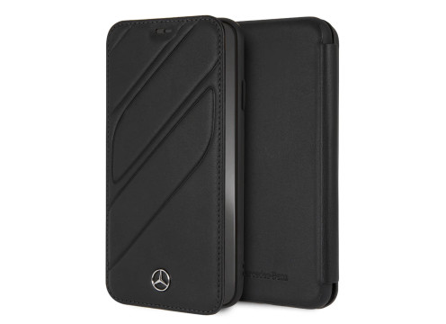 CG Mobile כיסוי ספר מעור לאייפון XS MAX בצבע שחור מרצדס רשמי
