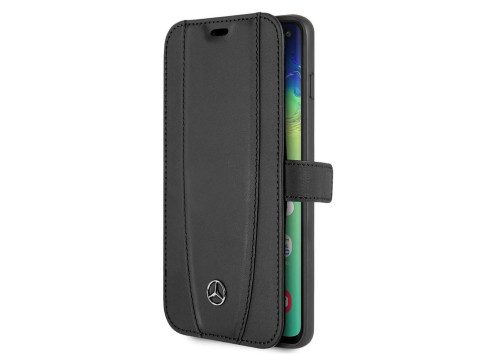 CG Mobile כיסוי ספר מעור אמיתי לגלקסי S10 בצבע שחור מרצדס רשמי