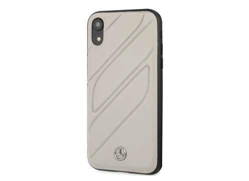CG Mobile כיסוי קשיח מעור לאייפון XR בצבע אפור מרצדס רשמי