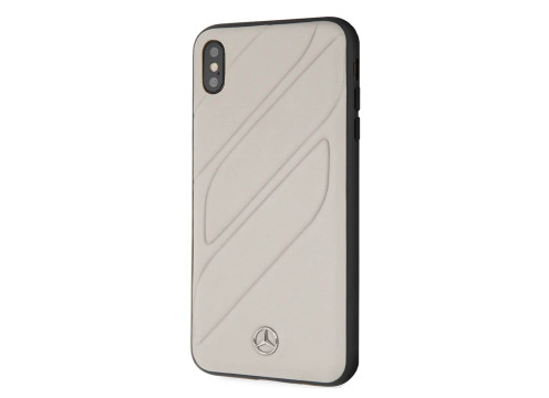 CG Mobile כיסוי קשיח מעור לאייפון XS MAX בצבע אפור מרצדס רשמי