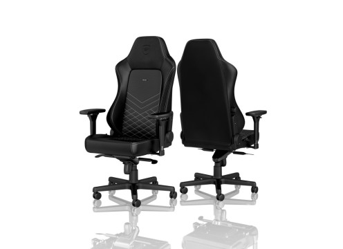 כיסא גיימינג Noblechairs HERO Black/Platinum White בצבע שחור/ לבן פלטיניום