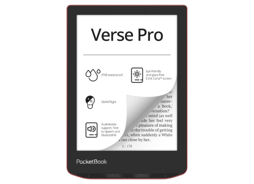 ספר אלקטרוני PocketBook 6" Verse Pro צבע אדום
