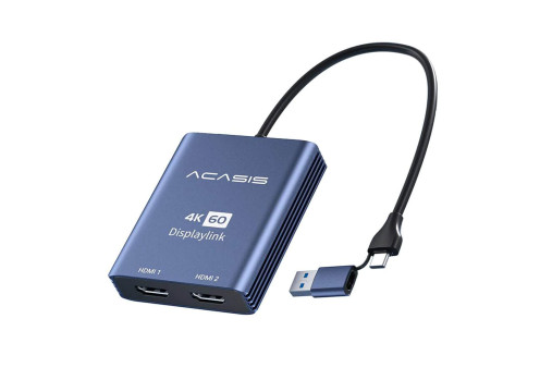 מתאם Acasis USB-C/A to 2x HDMI 4K/60Hz DisplayLink