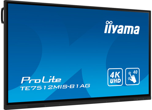 מסך מגע אינטראקטיבי בגודל 75 אינצ' IIYAMA 75" ProLite IPS 40pt Touch 4K Interactive